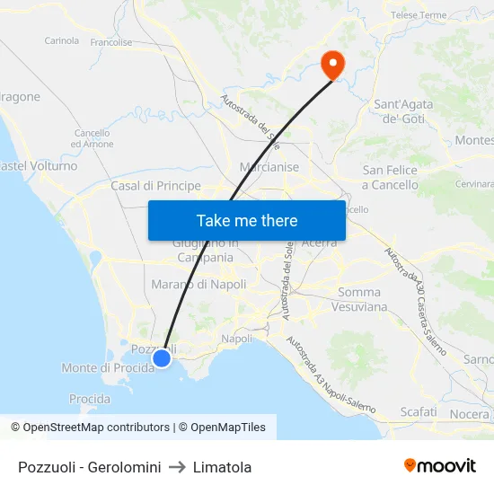 Pozzuoli - Gerolomini to Limatola map
