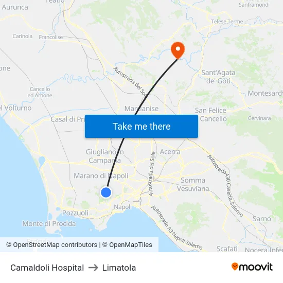 Camaldoli Hospital to Limatola map
