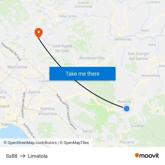 Ss88 to Limatola map