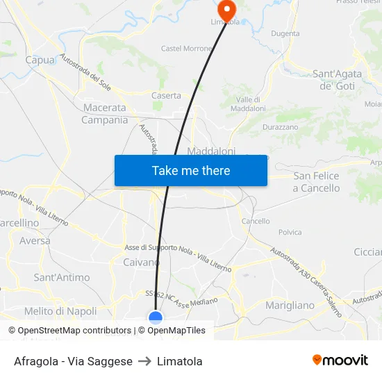 Afragola - Via Saggese to Limatola map
