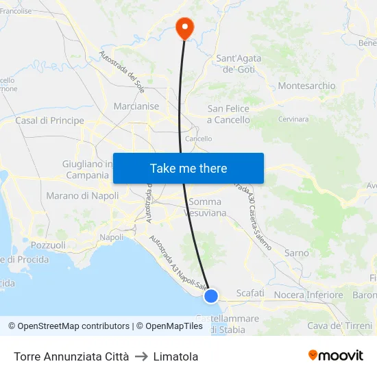Torre Annunziata Città to Limatola map