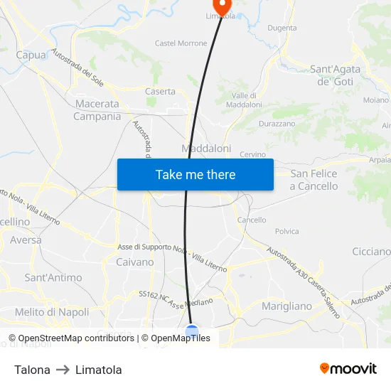 Talona to Limatola map