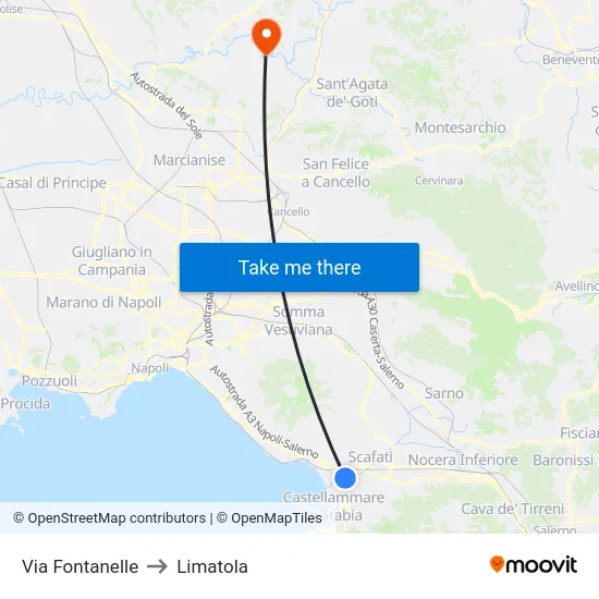 Via Fontanelle to Limatola map