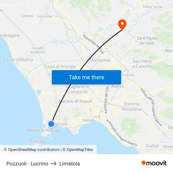 Pozzuoli - Lucrino to Limatola map