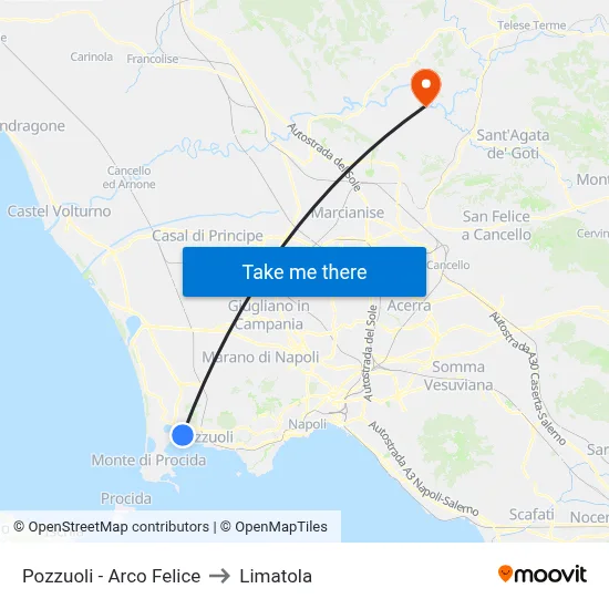 Pozzuoli - Arco Felice to Limatola map