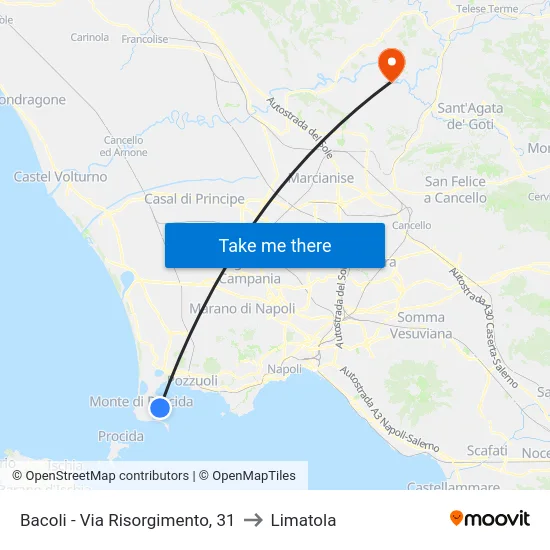 Bacoli - Via Risorgimento, 31 to Limatola map