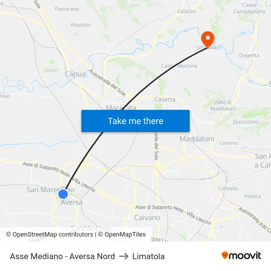 Asse Mediano - Aversa Nord to Limatola map