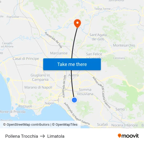 Pollena Trocchia to Limatola map