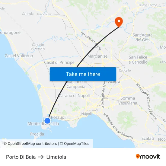 Porto Di Baia to Limatola map