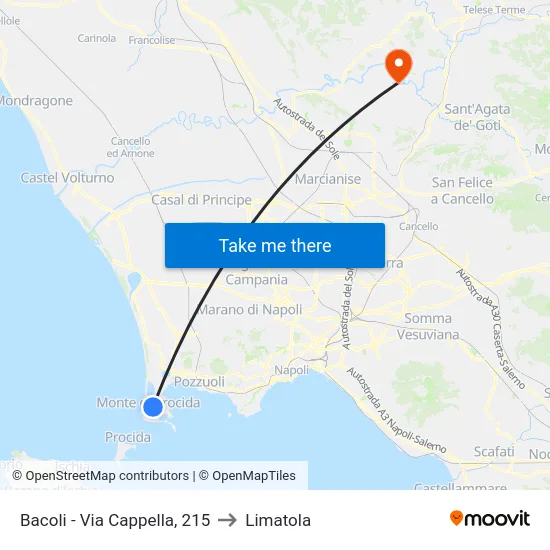 Bacoli - Via Cappella, 215 to Limatola map