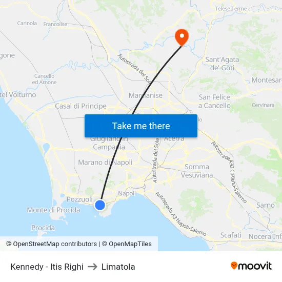 Kennedy - Itis Righi to Limatola map