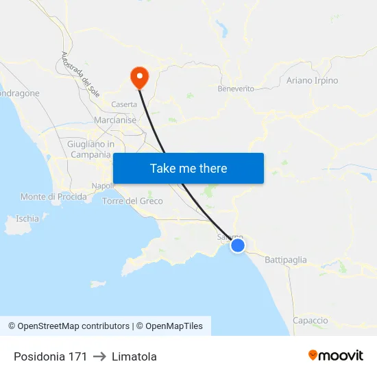 Posidonia 171 to Limatola map