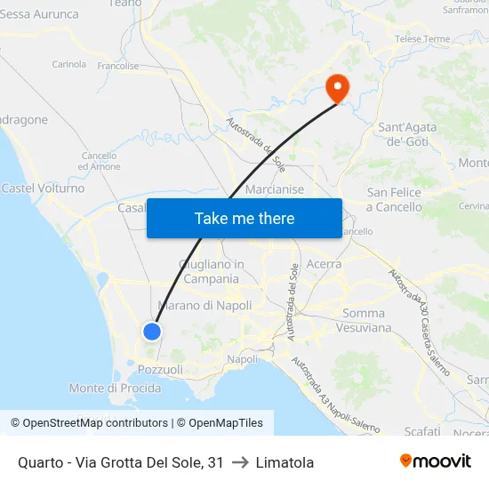 Quarto - Via Grotta Del Sole, 31 to Limatola map