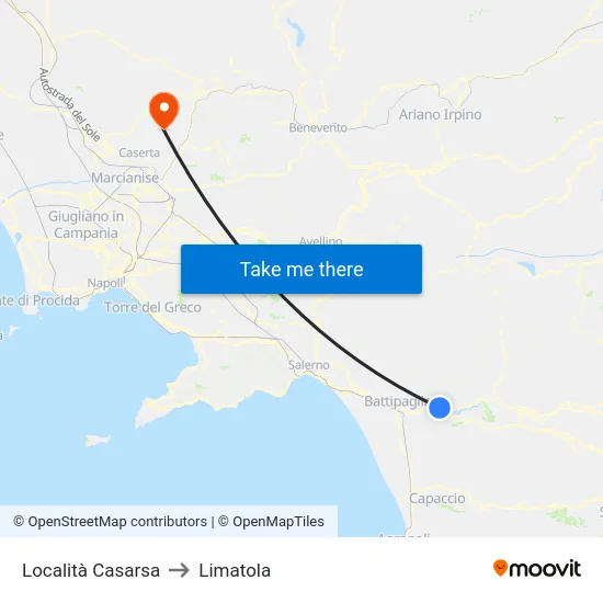 Località Casarsa to Limatola map