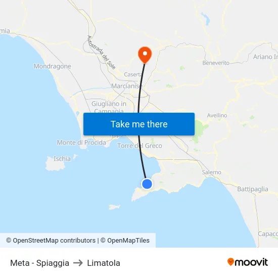 Meta - Spiaggia to Limatola map