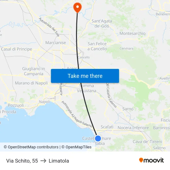 Via Schito, 55 to Limatola map