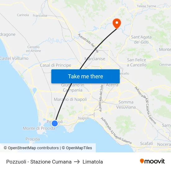 Pozzuoli - Cumana Station to Limatola map