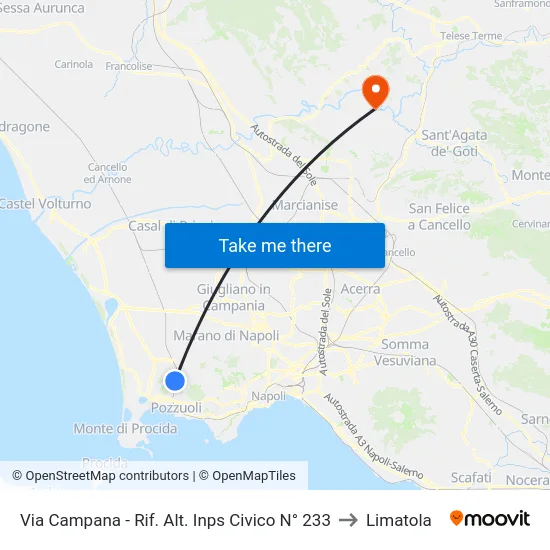 Via Campana - Rif. Alt. Inps Civico N° 233 to Limatola map