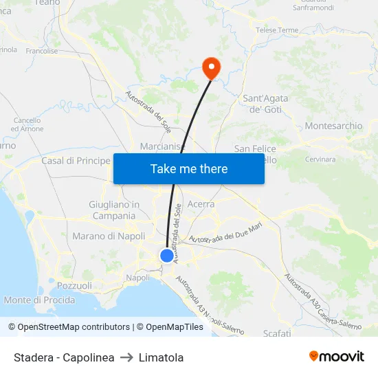 Stadera - Terminal to Limatola map