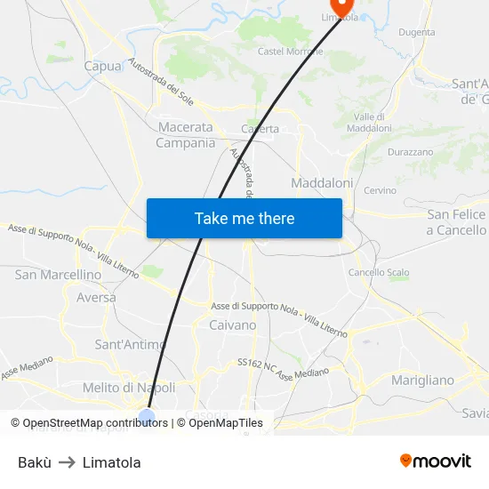 Baku to Limatola map