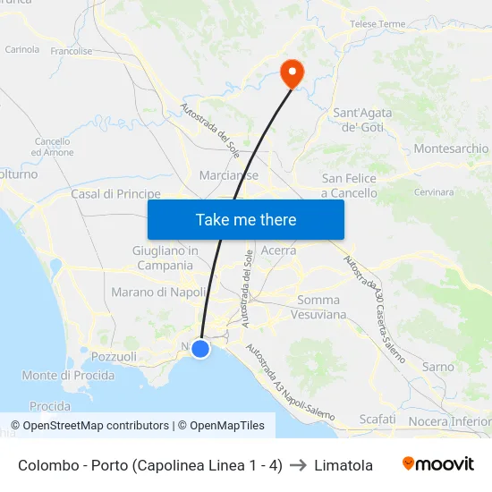 Colombo - Porto (Capolinea Linea 1 - 4) to Limatola map