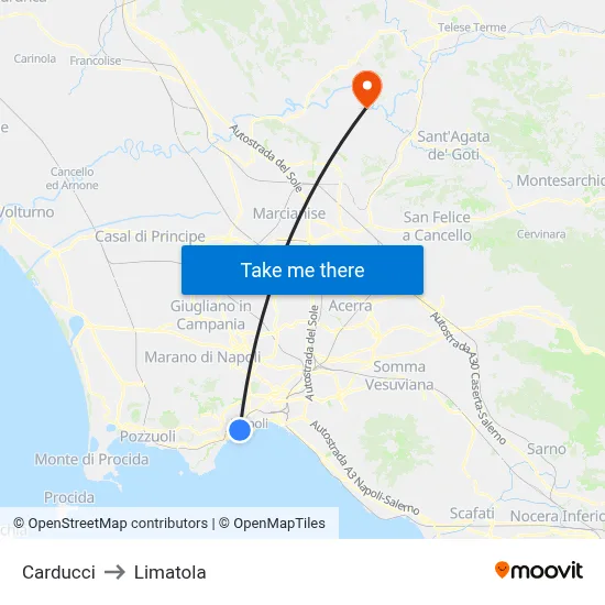 Carducci to Limatola map