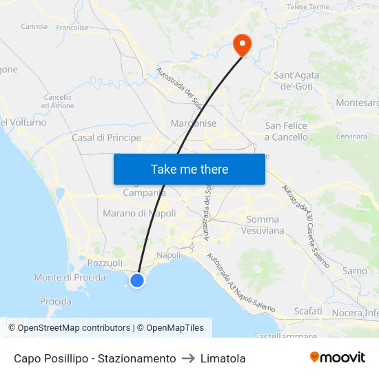 Capo Posillipo - Stazionamento to Limatola map