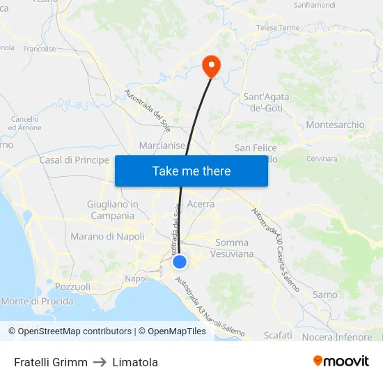 Fratelli Grimm to Limatola map