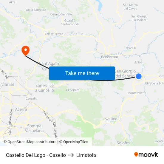 Castello Del Lago - Casello to Limatola map