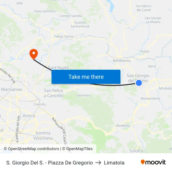 S. Giorgio Del S. - Piazza De Gregorio to Limatola map