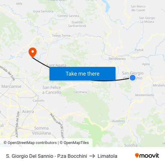 S. Giorgio Del Sannio - P.za Bocchini to Limatola map