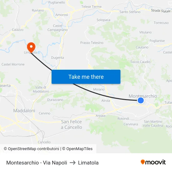 Montesarchio - Via Napoli to Limatola map
