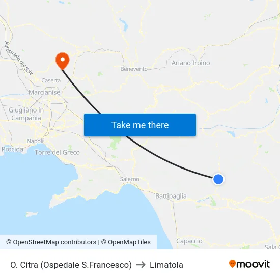 O. Citra (Ospedale S.Francesco) to Limatola map