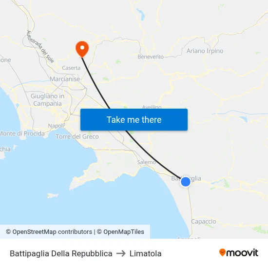 Battipaglia Della Repubblica to Limatola map