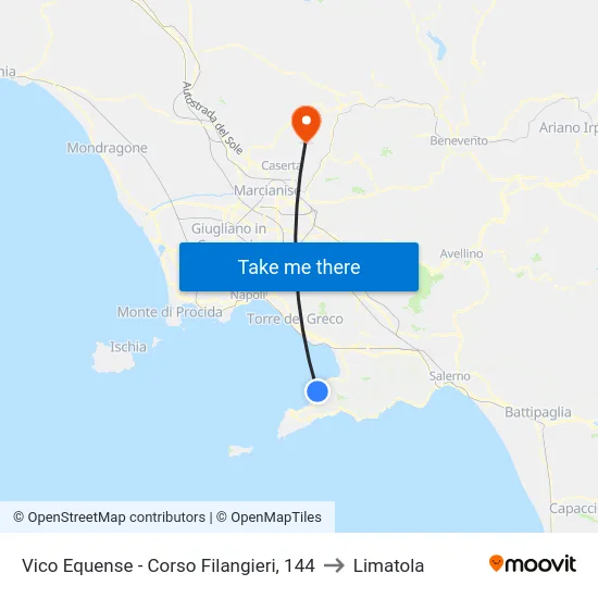 Vico Equense - Corso Filangieri, 144 to Limatola map