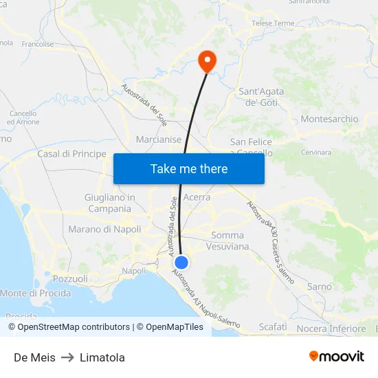 De Meis to Limatola map