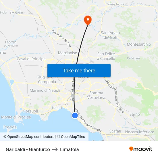 Garibaldi - Gianturco to Limatola map