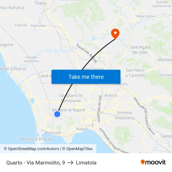 Quarto - Via Marmolito, 9 to Limatola map