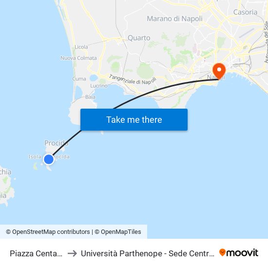 Piazza Centane to Università Parthenope - Sede Centrale map