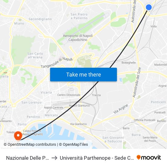 Nazionale Delle Puglie to Università Parthenope - Sede Centrale map