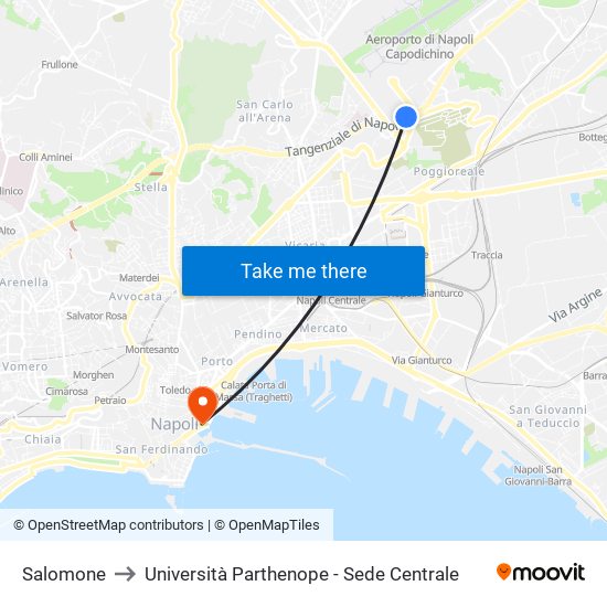 Salomone to Università Parthenope - Sede Centrale map