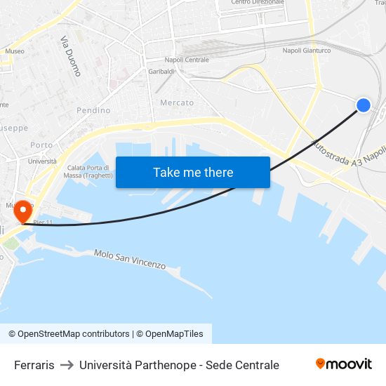 Ferraris to Università Parthenope - Sede Centrale map