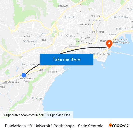 Diocleziano to Università Parthenope - Sede Centrale map