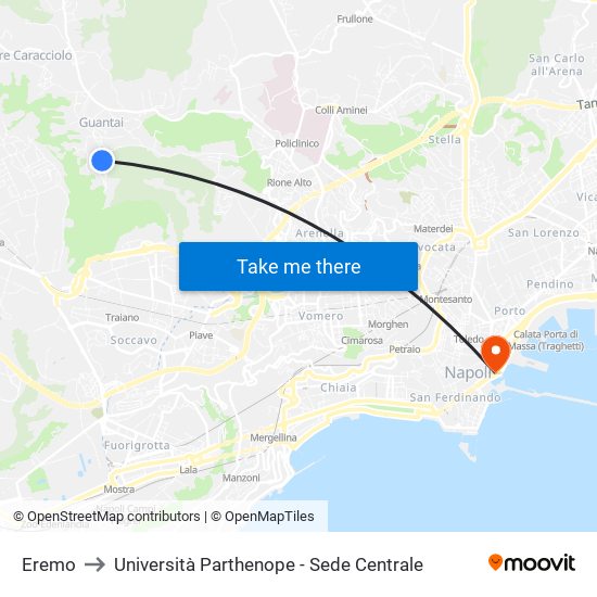 Eremo to Università Parthenope - Sede Centrale map