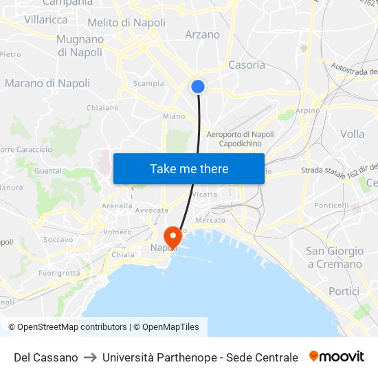 Del Cassano to Università Parthenope - Sede Centrale map