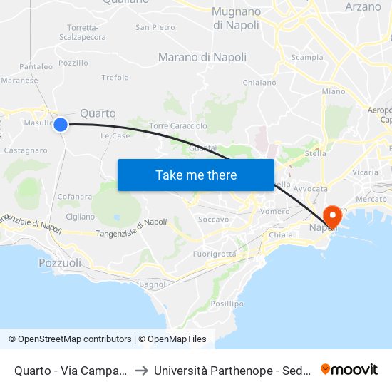 Quarto - Via Campana, 352 to Università Parthenope - Sede Centrale map