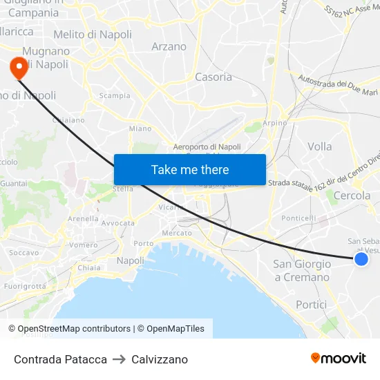 Contrada Patacca to Calvizzano map
