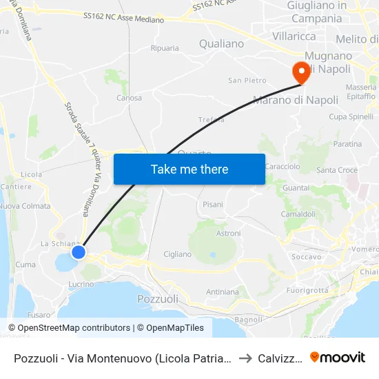 Pozzuoli - Via Montenuovo (Licola Patria - Navidad) to Calvizzano map