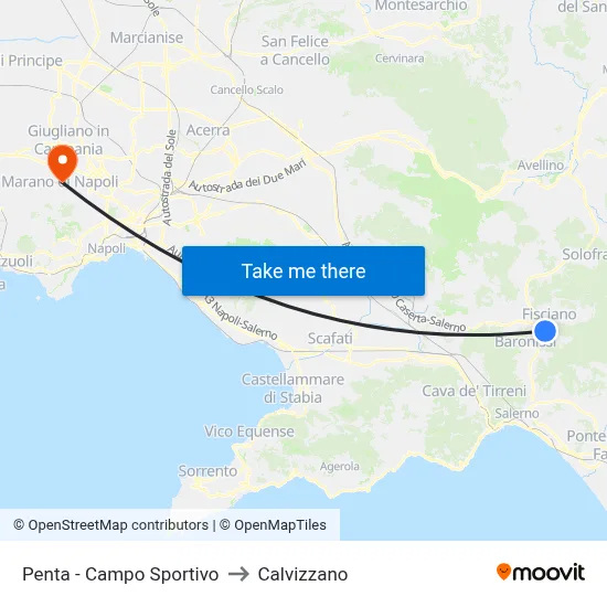 Penta - Sports Field to Calvizzano map