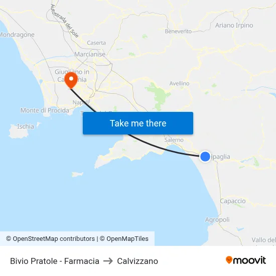 Pratole Junction - Pharmacy to Calvizzano map
